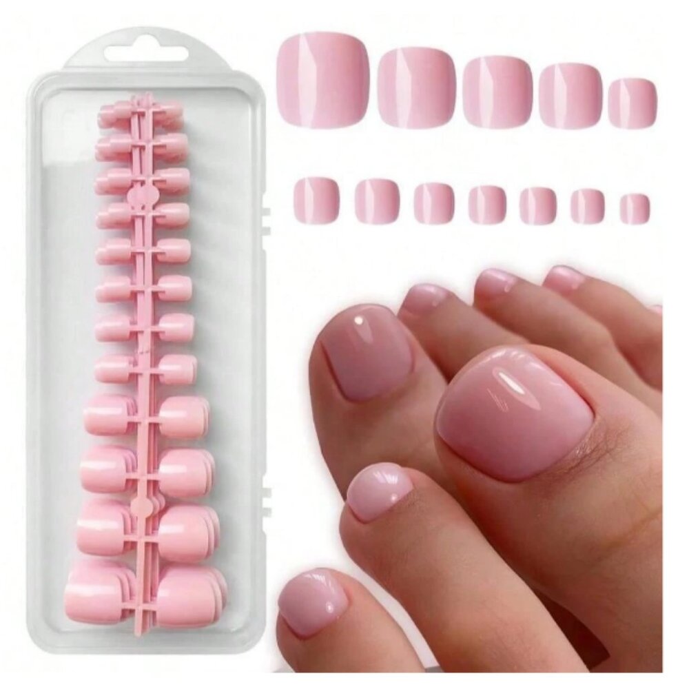 LoveOurHome 240pc Colored Fake Toe Nails Full Cover Press On Toenails Glossy Sho